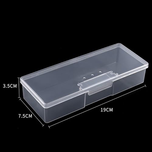 GSHLLO 2 Pcs Clear Plastic Nail Art Storage Box Manicure Tool Organizer