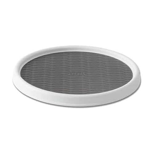 Copco 12-Inch Non-Skid White/Gray Lazy Susan Turntable for Kitchen & Pantry