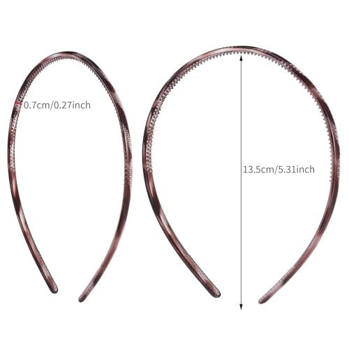 Plastic Headbands with Teeth 6-Pack - Non-Slip Hair Bands for Women and Men