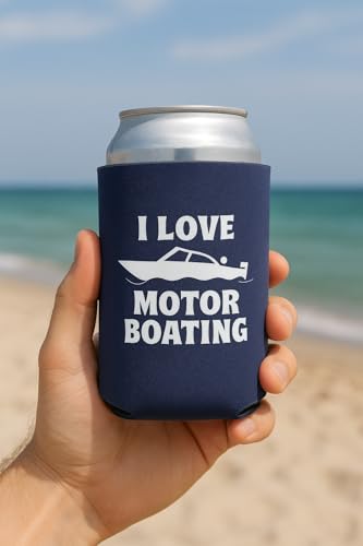 I Love Motor Boating Can Cooler - Insulated Drink Sleeve, 2 Pack