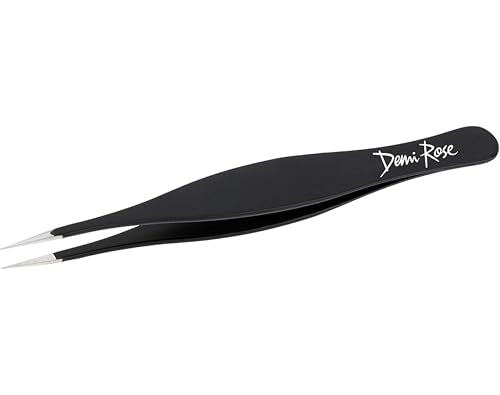 DEMI ROSE Pointed Precision Tweezers - Stainless Steel Splinter & Ingrown Hair Remover