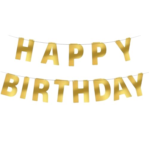 Customizable Happy Birthday Banner - Bright Golden Party Decoration