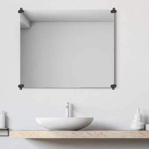 uxcell Mirror Clips, 4Pcs - Zinc Alloy Oval Holder Holders for Wall