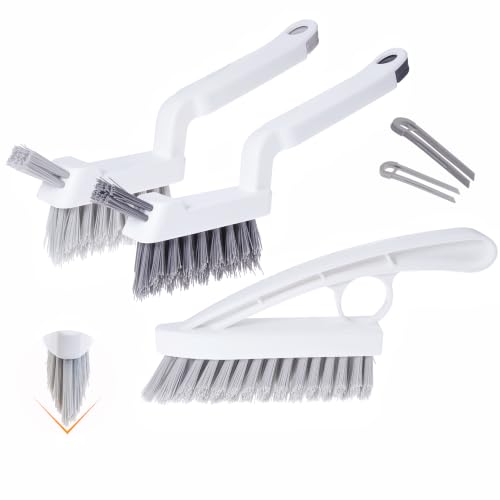 V-Shaped Grout Cleaner Brush Set for Tile, Shower & Kitchen - 3 Pack