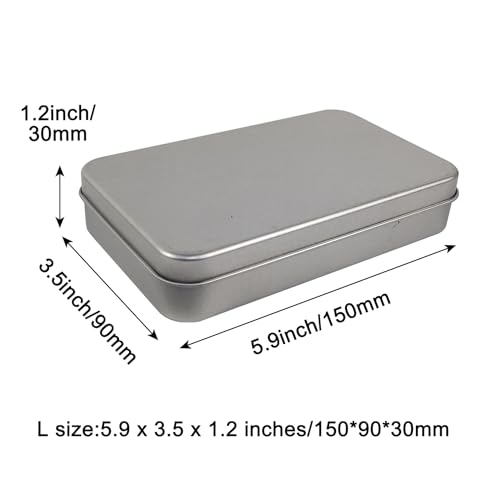 Aventik 3-Pack Metal Hinged Tin Storage Boxes - Portable Organizer for Jewelry, Crafts, and Small Parts
