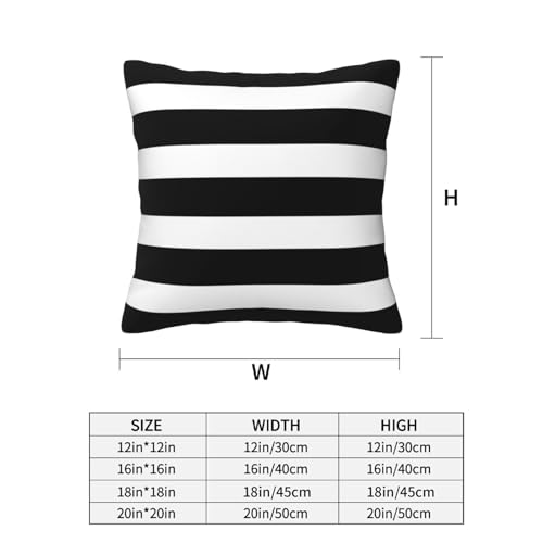 Poream Black and White Stripe 18x18 Inch Farmhouse Throw Pillow Covers Set of 2
