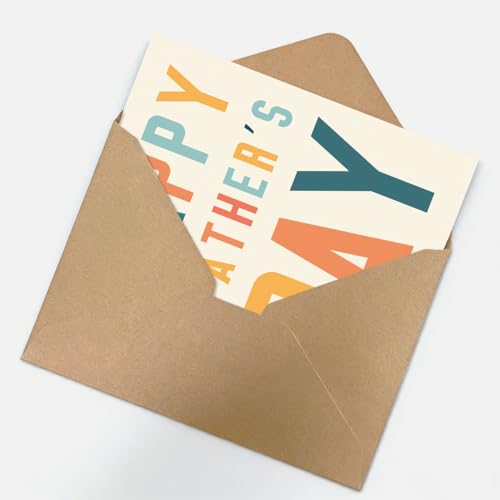 Father's Day Card for Dad - WX-429 with Kraft Envelope & Gold Seal