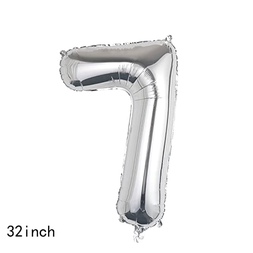 32-Inch Silver Number 27 Balloon with Mini Crown for Birthday Parties