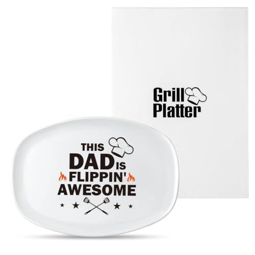 R.HORSE Father Grill Platter - Dad Gift BBQ Serving Tray with Text Father2