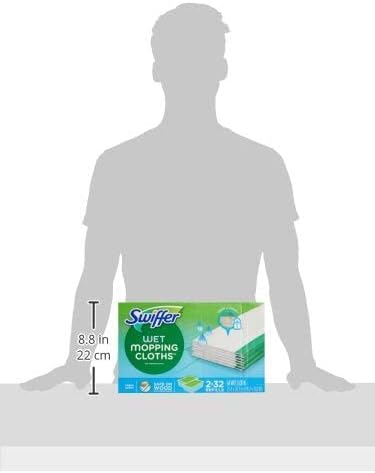 Swiffer Sweeper Wet Mopping Cloths - Open Window Fresh Scent | 32 Count Pack of 2