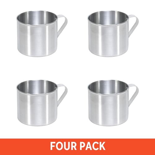 IMUSA 4 Pack Aluminum Mugs, 0.7 Quart for Camping & Home Use