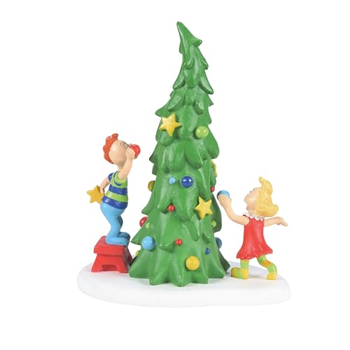 Department 56 Dr. Seuss Grinch Village Accessories Whoville Christmas Tree Figurine, 4 Inch, Multicolor