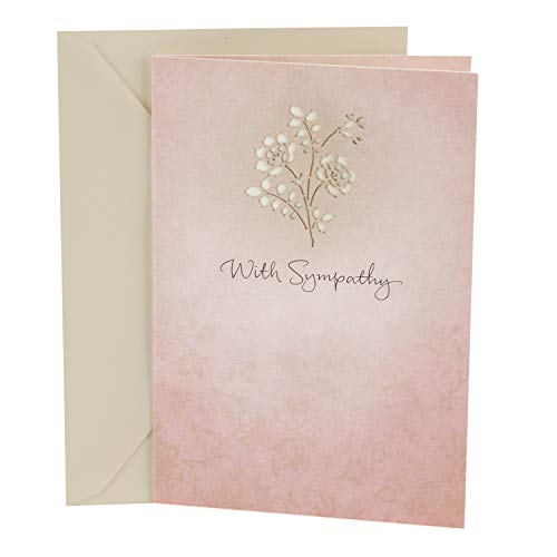 Hallmark Sympathy Greeting Card - Laser-Cut Floral Design with Envelope