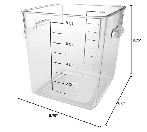 Rubbermaid Commercial 8-Quart Food Storage Container - Clear, Durable, Space-Saving