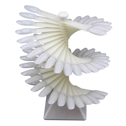 Yimart 60-Color Spiral Nail Art Display Stand with Natural Oval Tips