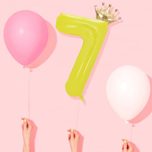 40 Inch Yellow Number 5 Crown Balloon Set for 5th Birthday Party