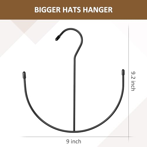 ZEDODIER Metal Hat Hanger, 2 Pack Black Hat Organizer for 20 Baseball Caps