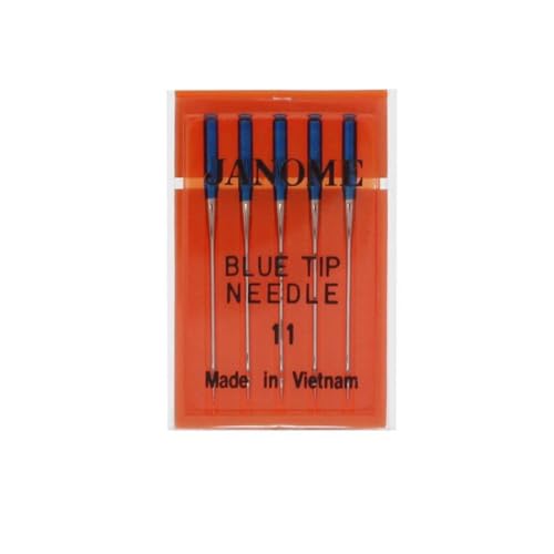 Janome Blue Tip Sewing Machine Needles - Size 75/11, 5 Count Pack