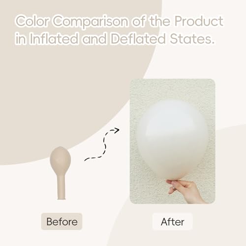 122pcs Sand White Beige Latex Balloons for Baby Shower & Parties