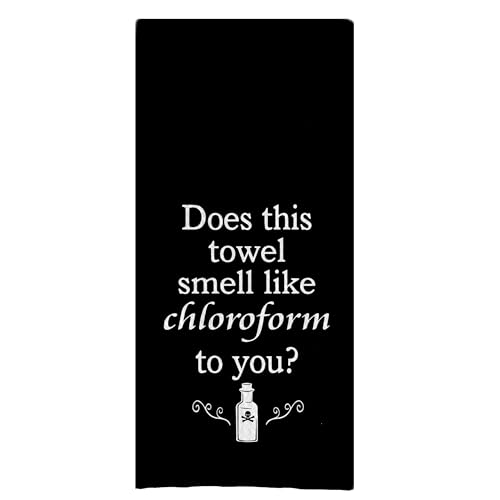 DOTAIN Funny Kitchen Towel, Does This Towel Smell Like Chloroform? Black