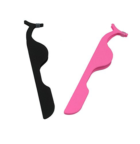 False Eyelash Extension Tweezers Applicator Tool 2-Pack Stainless Steel