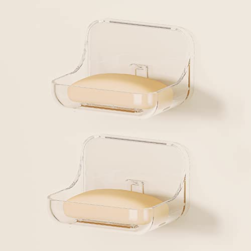 Ettori Adhesive Soap Dish Holder for Shower and Kitchen – 2 Pack