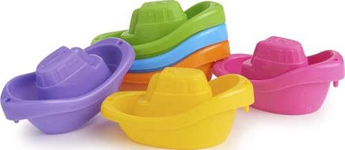 Munchkin Little Boat Train Bath Toy Set - 6 Floating Boats for Toddlers