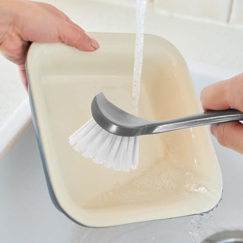 FRCOLOR Kitchen Dish Brush Set - Long Handle Scrub Brush for Pots and Pans