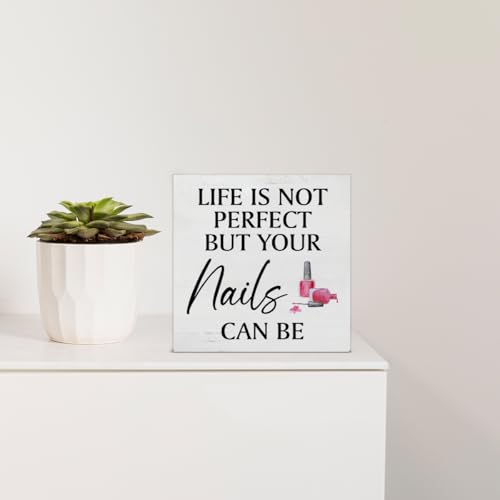 Nail Technician Gift - Rustic 5x5 Wooden Sign for Salon Decor