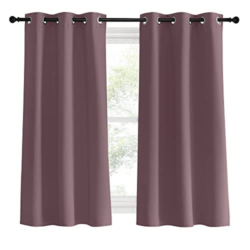 NICETOWN Thermal Insulated Blackout Curtains - 34" x 60" - Dry Rose