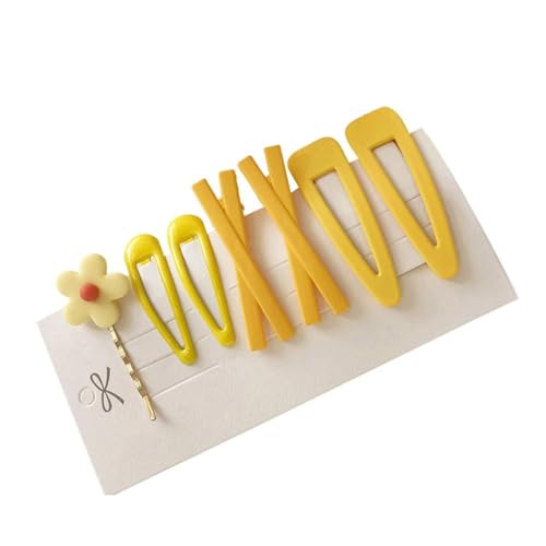 Yellow Flower Hair Clips Set 7Pcs Gold Hair Pins for Women and Girls