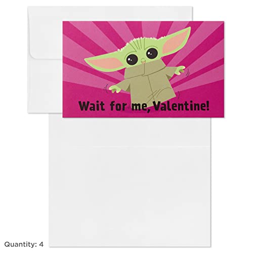 Baby Yoda Valentine's Day Cards - 18 Mini Cards & Envelopes