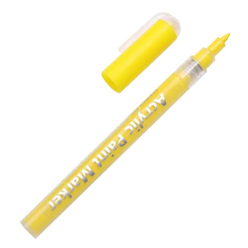 WTOGETAO 0.7mm Yellow Nail Art Pen Quick-Dry Acrylic Paint Marker for DIY