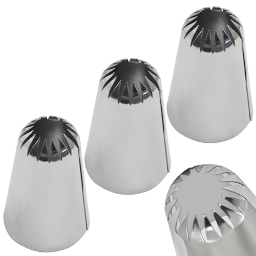 Bonsicoky 3-Pack 6B Cake Piping Tips - Large Stainless Steel Set