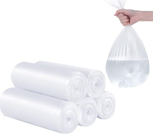 2 Gallon Clear Trash Bags - Thick & Unscented Garbage Bags, 100 Count