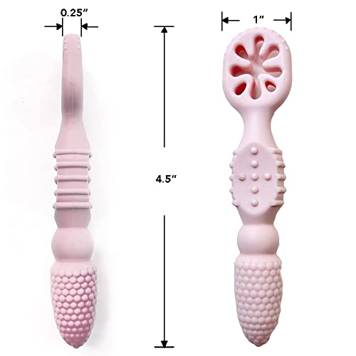 YMCF Baby's First Spoon Set - BPA-Free Silicone Toddler Utensils (4-Pack)