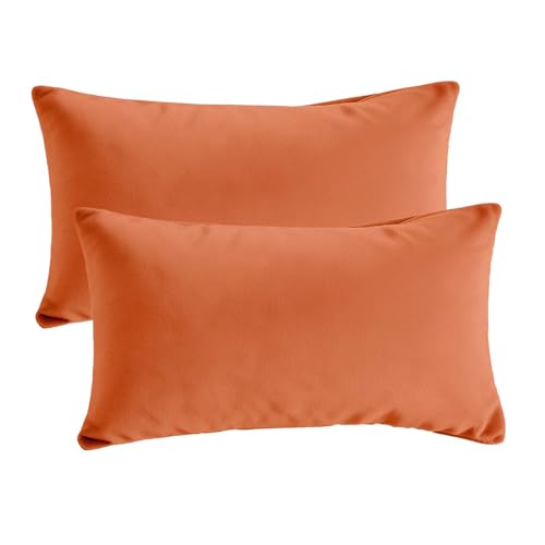 GRSECPO Microfiber Pillow Covers, 20x26 Inch, Orange, Pack of 2
