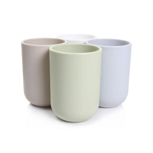RabyLeo Solid Color Toothbrush Holder Cup - 10 oz (White)