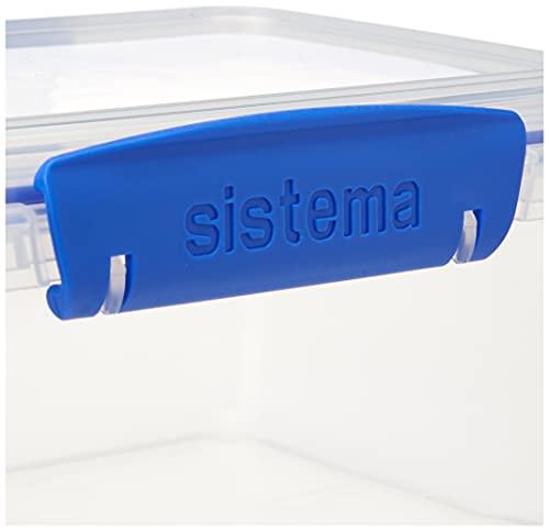 Sistema KLIP IT Rectangular Food Storage Container, 33.8 oz - Clear/Blue