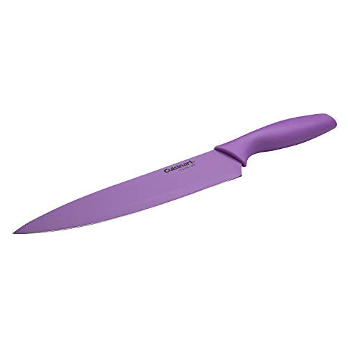Cuisinart Advantage 8-Inch Chef's Knife with Blade Guard, Purple, Nonstick Stainless Steel