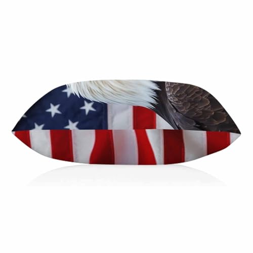 EKOBLA American Bald Eagle USA Flag Lumbar Pillow Cover 20x30 Inch