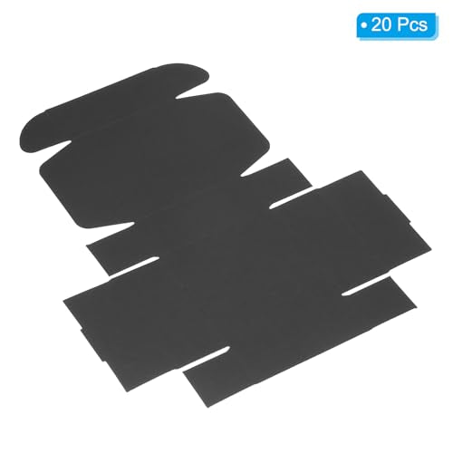 PATIKIL 3x3 Inch Square Paper Soap Boxes - Black Gift Packaging (20 Pack)