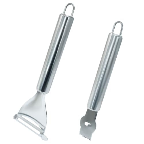 Kemcatui Stainless Steel Lemon Peeler & Y Shaped Fruit Peeler Set