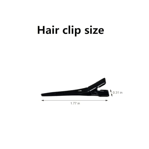 SimautHawk 30 Pcs Alligator Hair Clips 1.77 Inch Black Metal Hair Clips for Styling Salon and DIY Hair Bows