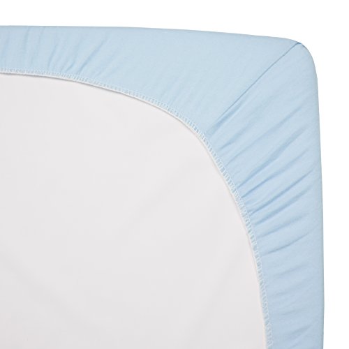 Blue Fitted Mini Crib Sheets - 2 Pack, 100% Cotton, 38x24"