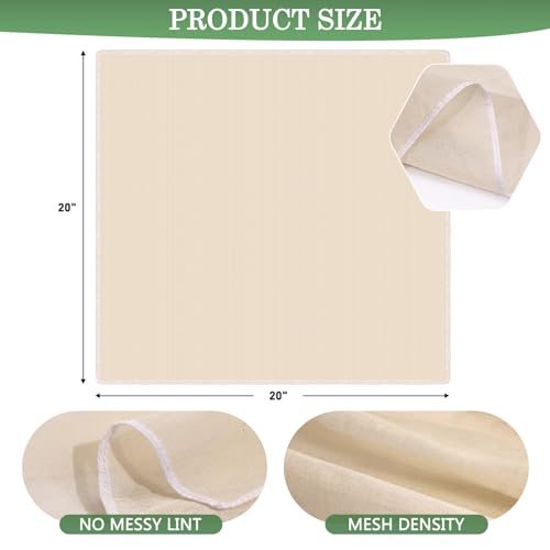12 Pcs Organic 20x20 Inch Cheese Cloths - Reusable Grade 100 Cotton for Cheese Making & Cooking
