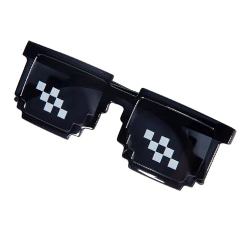 Seodondm Thug Life Pixel Mosaic Sunglasses 3 Pack - Novelty Photo Props for Parties