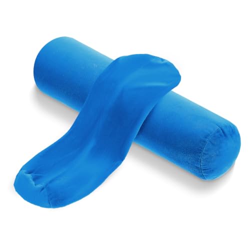 Blue Neck Roll Pillow Covers - 16 x 6 Inch, 2 PCS Set