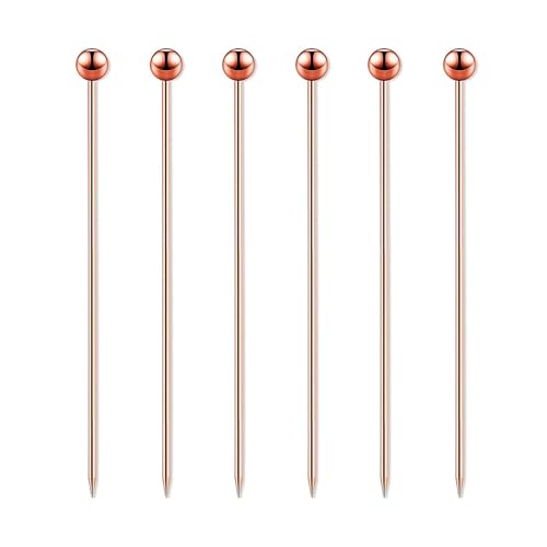 Reusable Stainless Steel Cocktail Picks Set - 6PCS Rose Gold