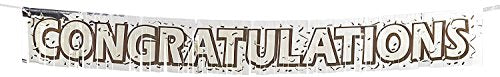 Beistle Metallic Congratulations Fringe Banner - 5ft Wedding Decor
